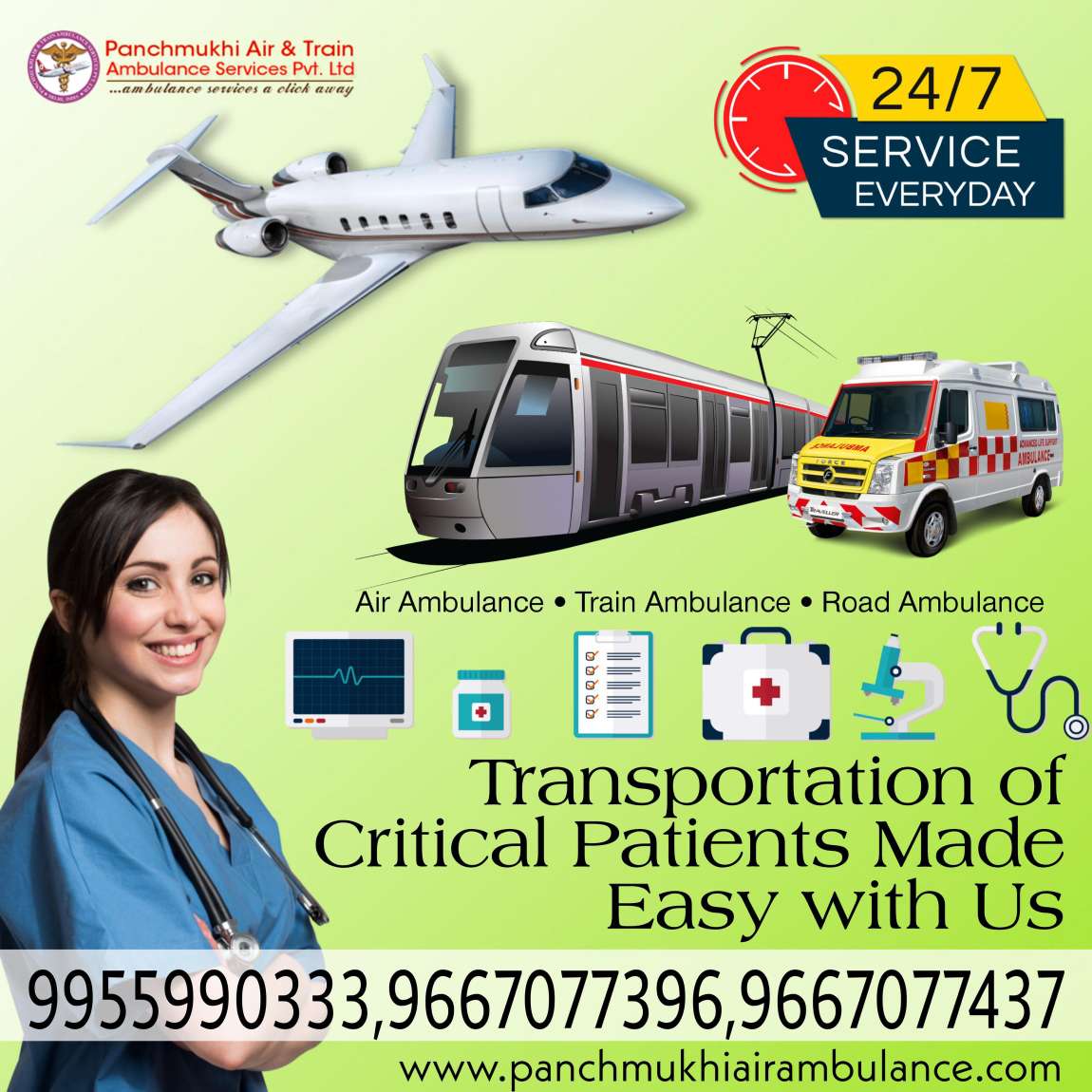Get Trustworthy Panchmukhi Air Ambulance Services in Bhopal with Medical Assistance