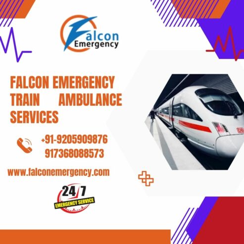 Pick High-tech Ventilator Setup by Falcon Emergency Train Ambulance Services in Varanasi