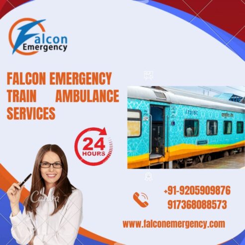 Take the Falcon Emergency Train Ambulance Services in Delhi or Quick Patient Transfer
