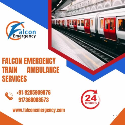 Select Falcon Emergency Train Ambulance Service in Raipur with State-of-art Medical Machine