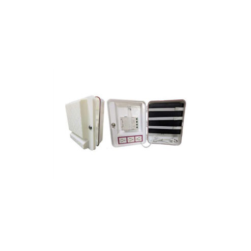 Sintech New Shiny White Color PVC DVR Rack with Power Extension & Screws