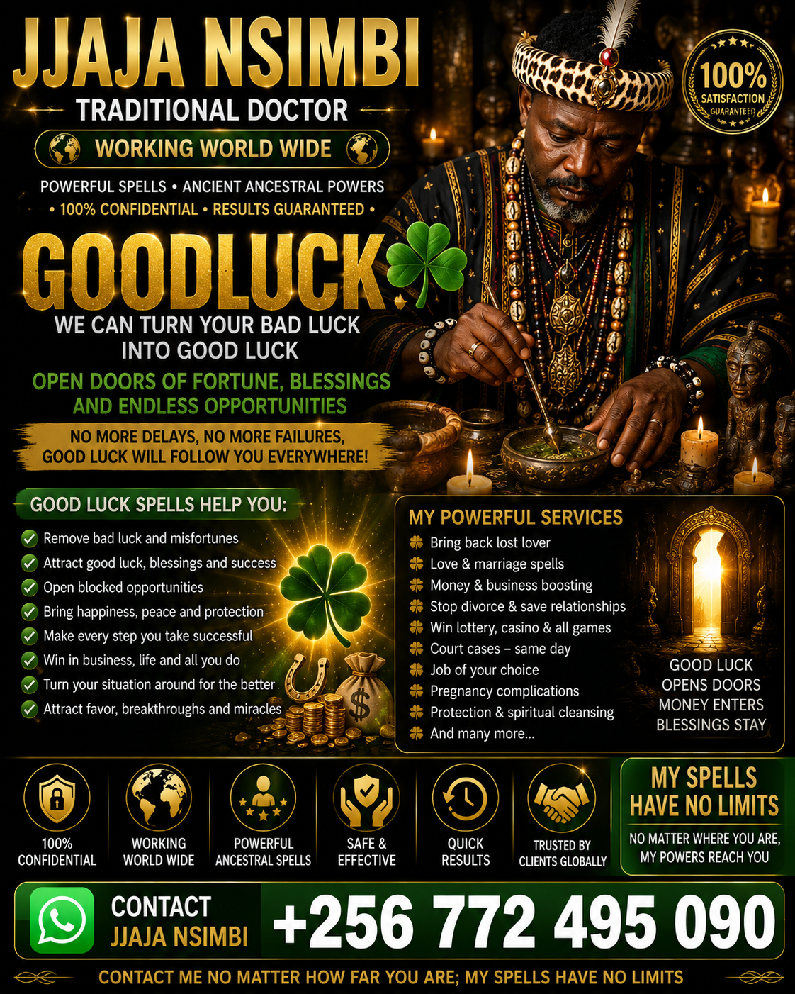 Top ranked lottery spell caster to win +256772495090